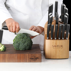 
                  
                    Load image into Gallery viewer, Saveur Selects 17-Piece Knife Block Set, Forged German Steel, 1026320
                  
                