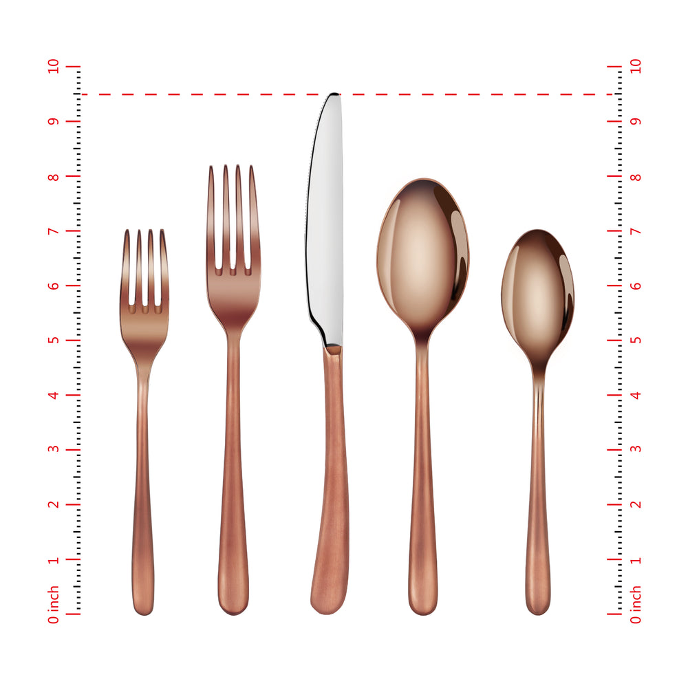 
                  
                    Load image into Gallery viewer, Cangshan 1027020 Rain II Series 20-Piece Stainless Steel 18/10 Forged Antique Copper Finish Flatware Set
                  
                