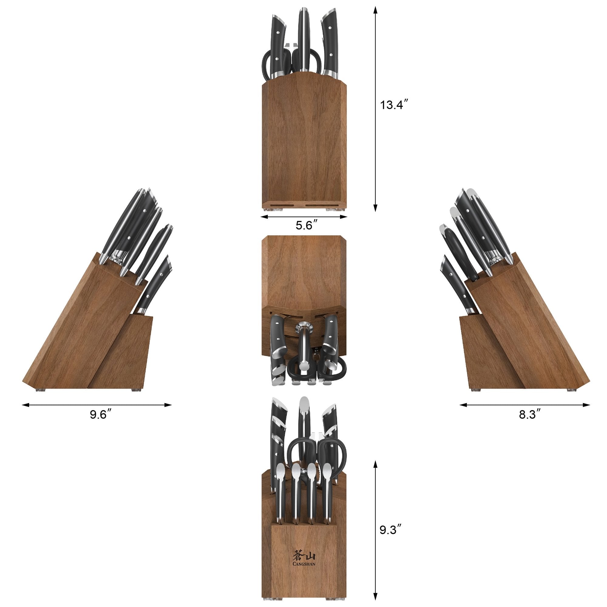 HELENA Series 12-Piece Knife Block Set, Forged German Steel, Acacia Block