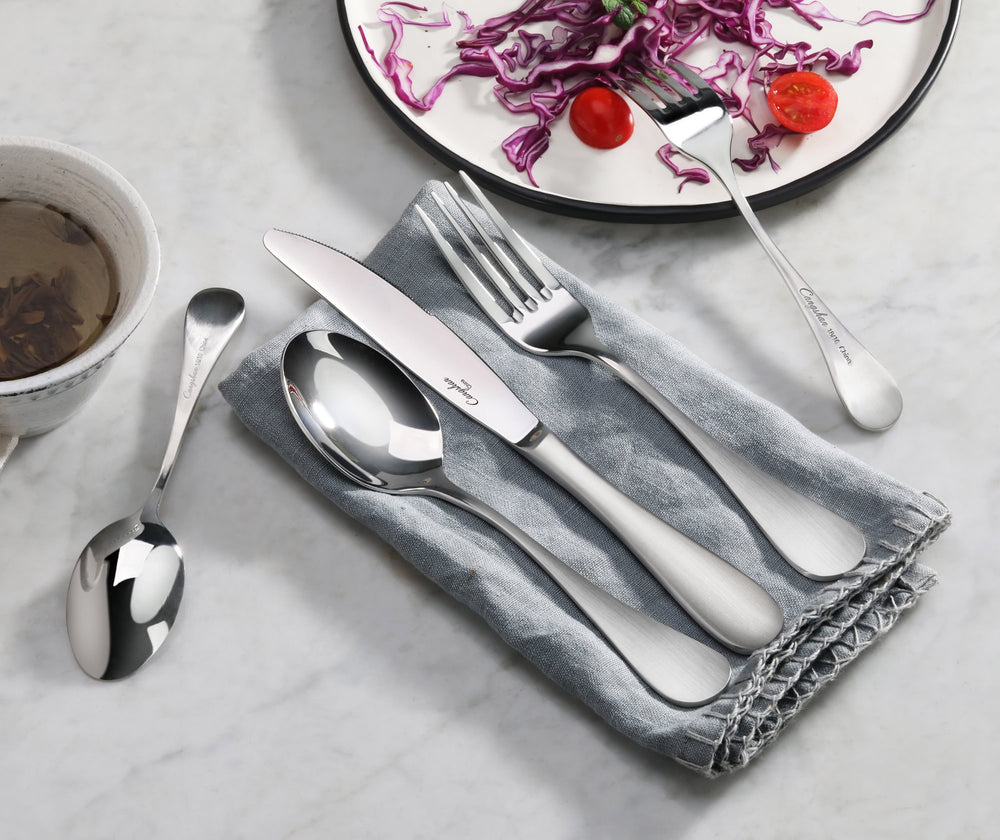 
                  
                    Load image into Gallery viewer, RAIN Series Dinner Fork, Stainless Steel, Matte Finish Handles, 504852
                  
                