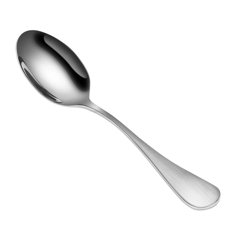 Stainless steel dinner spoon with a matte finish handle and polished bowl from the RAIN Series.
