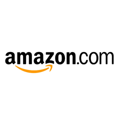 Amazon.com logo with an orange smile arrow on a black background.