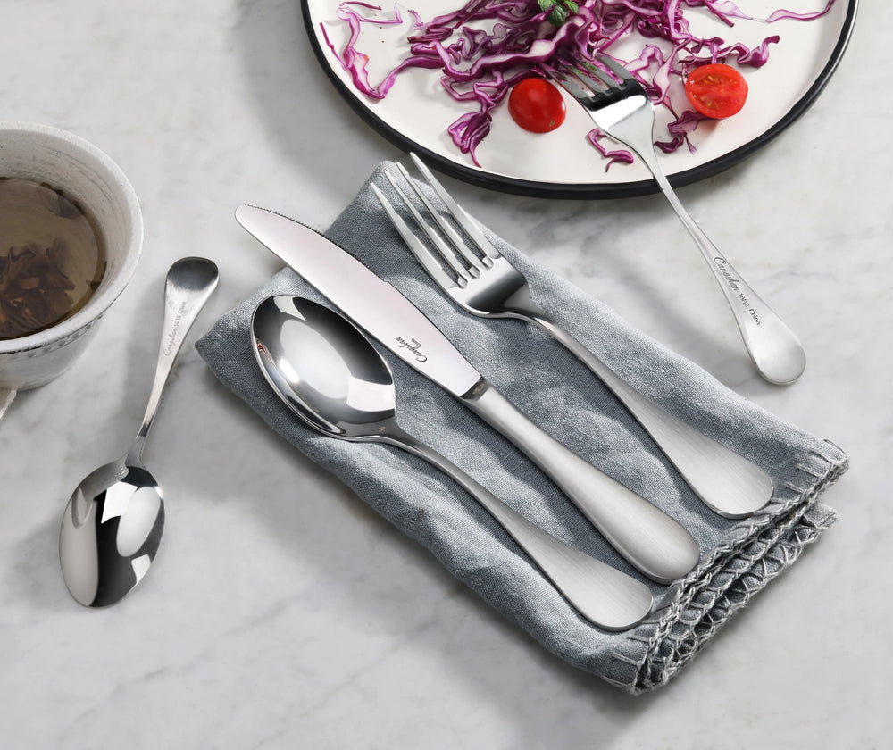 
                  
                    Load image into Gallery viewer, RAIN Series Salad Fork, Stainless Steel, Matte Finish Handles, 504845
                  
                