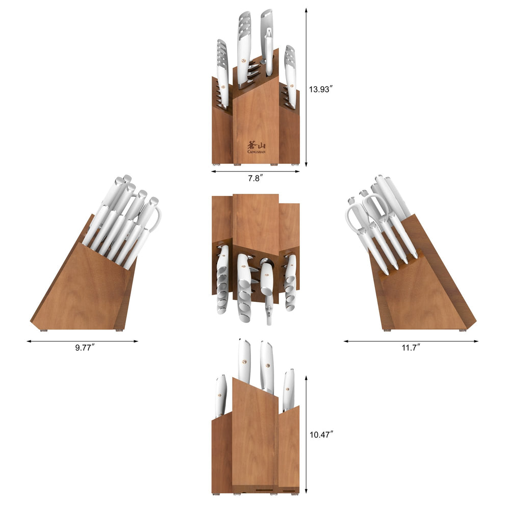 
                  
                    Load image into Gallery viewer, L&amp;amp;L1 Series 17-Piece SHAN Knife Block Set, Forged German Steel, Black, 1026788
                  
                