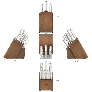 
                  
                    Load image into Gallery viewer, HELENA Series 17-Piece Knife Block Set, Forged German Steel, Acacia Block
                  
                