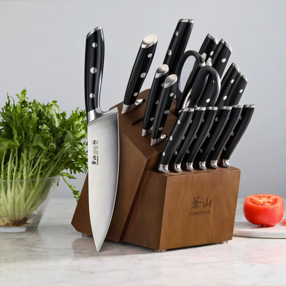 
                  
                    Cargar imagen en el visor de la galería, ALPS Series 17-Piece Knife Block Set, Forged German Steel, Acacia Block
                  
                