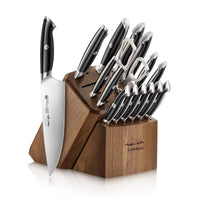 TKSC 17-Piece Knife Block Set, Forged Swedish Powder Steel