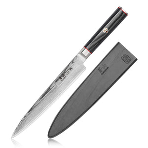 
                  
                    Load image into Gallery viewer, Cangshan YARI Series 501288 X-7 Damascus Steel 8-inch Sashimi Knife with Sheath
                  
                