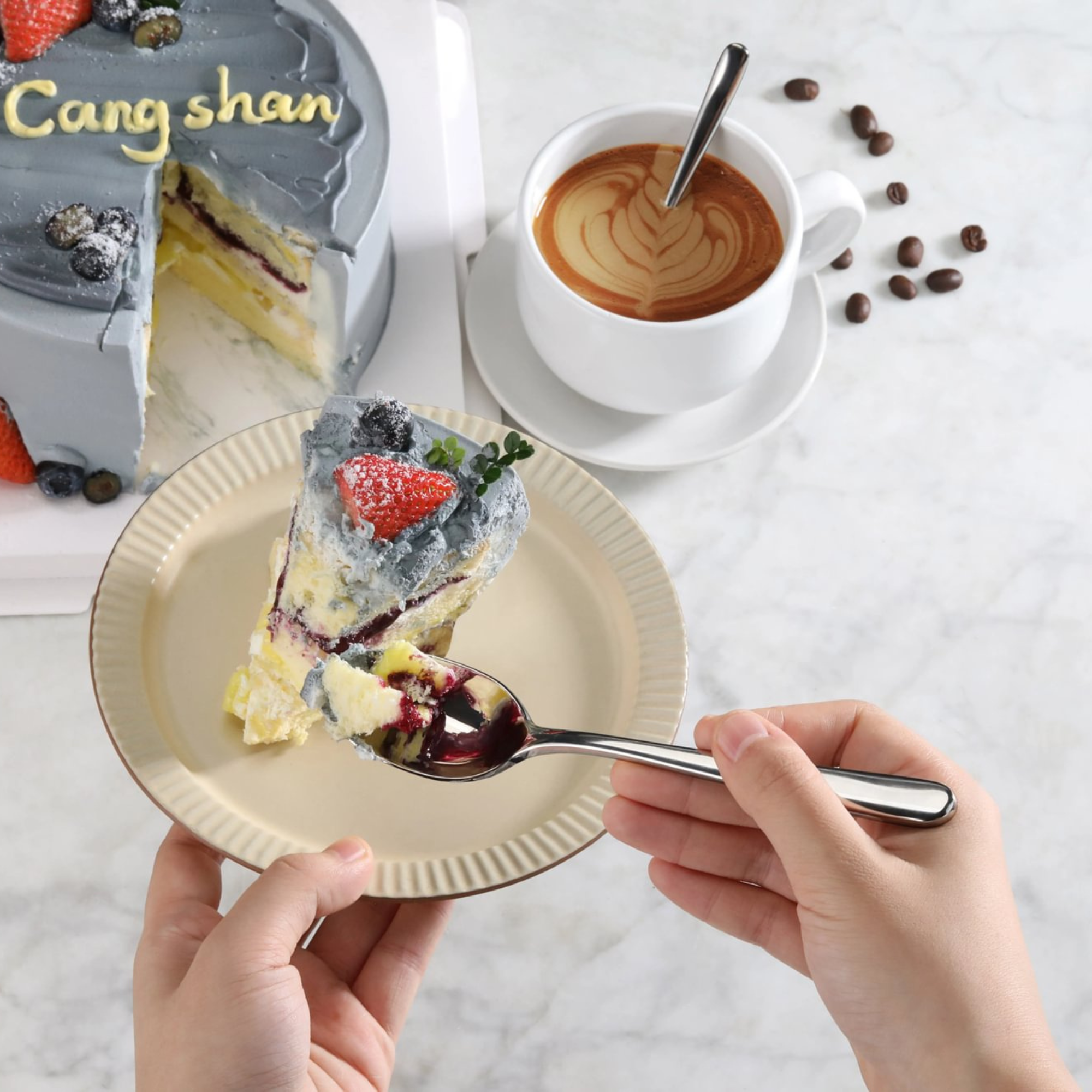 RAIN II Series Teaspoon, Forged Stainless Steel, Mirror Finish, 505040