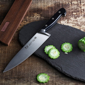 
                  
                    Cargar imagen en el visor de la galería, TV2 Series 8-Inch Chef Knife with Wood Sheath, Forged Swedish 14C28N Steel, 1022735
                  
                