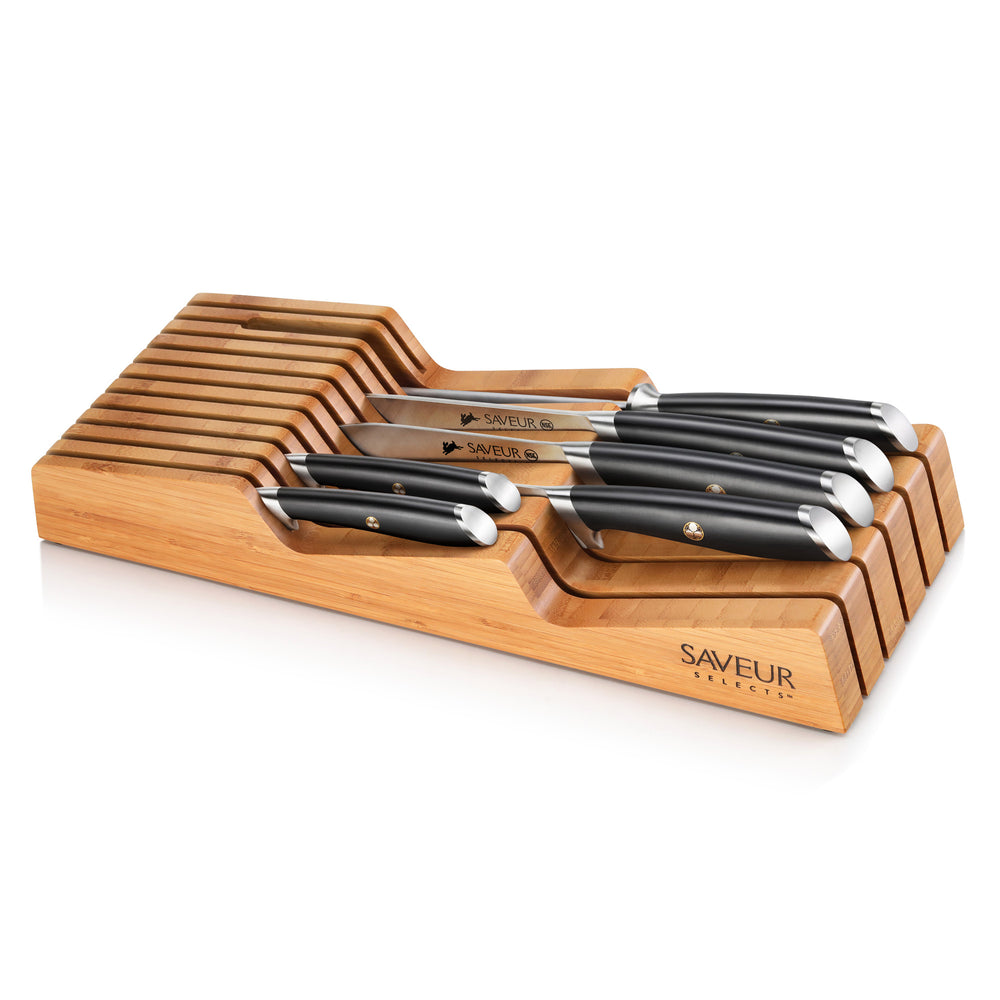 
                  
                    Load image into Gallery viewer, Saveur Selects 6-Piece Knife Set with Bamboo in Drawer Storage Knife Block, 1026306
                  
                