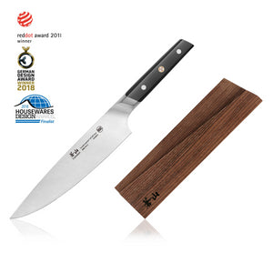 
                  
                    Load image into Gallery viewer, TC Series 8-Inch Chef Knife with Ash Wood Sheath, Forged Swedish 14C28N Steel, 1020908
                  
                