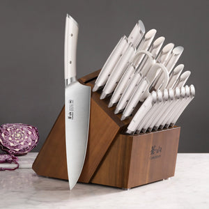 
                  
                    Cargar imagen en el visor de la galería, HELENA Series 23-Piece Knife Block Set, Forged German Steel, Acacia Block
                  
                