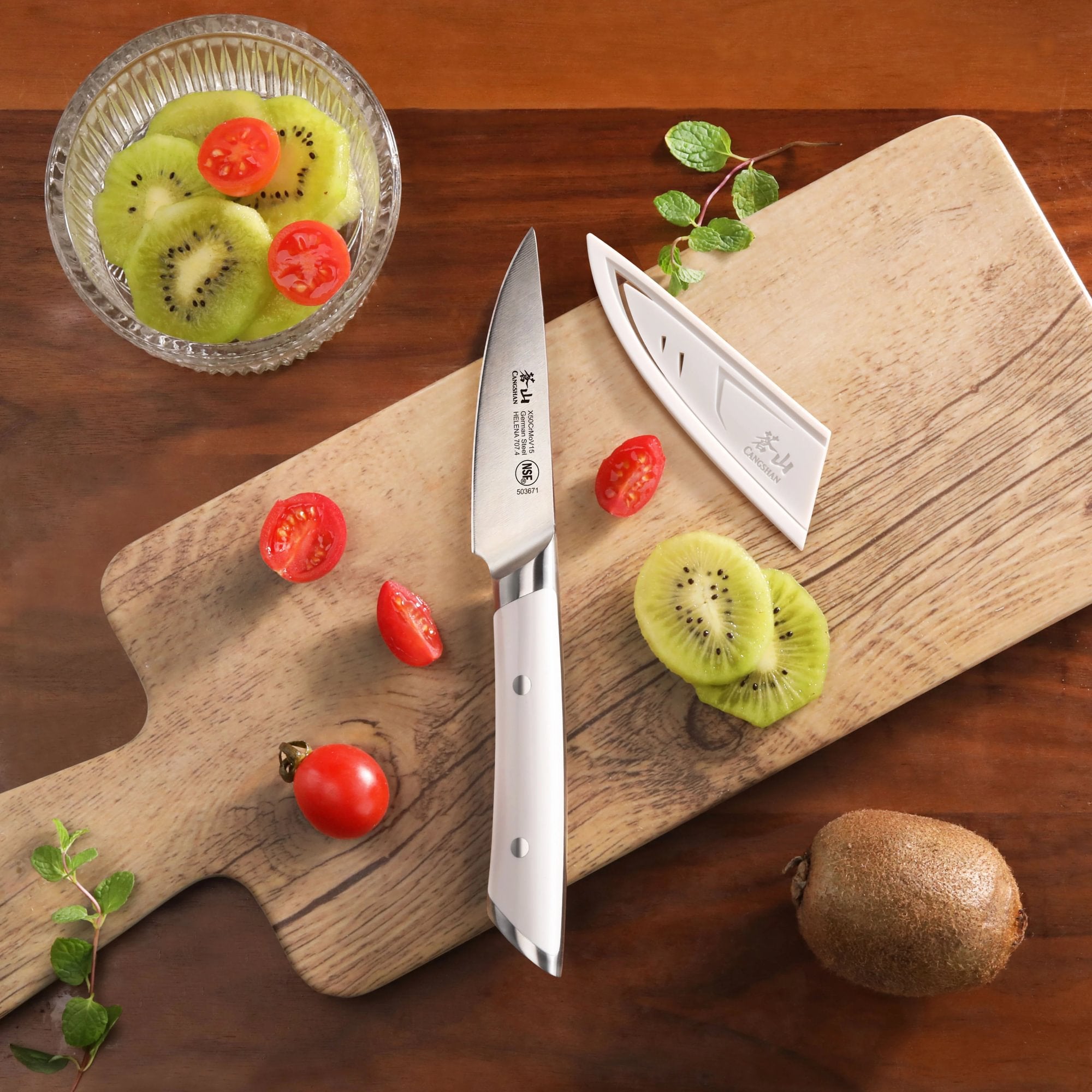 HELENA Series 3.5-Inch Paring Knife with Sheath, Forged German Steel (6 Color Options)