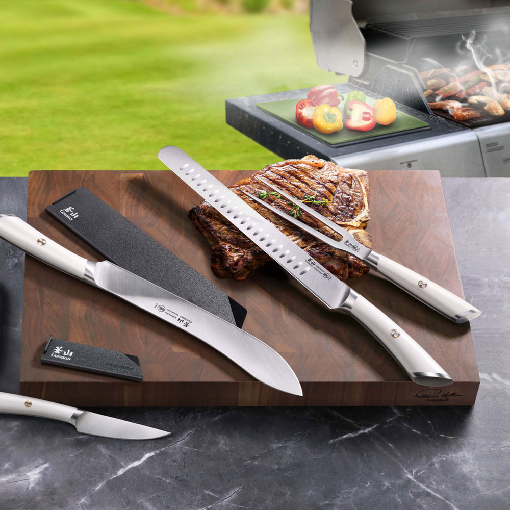 
                  
                    Load image into Gallery viewer, ELBERT Series 6-Piece BBQ Knife Kit with Black Knife Bag, Forged German Steel
                  
                