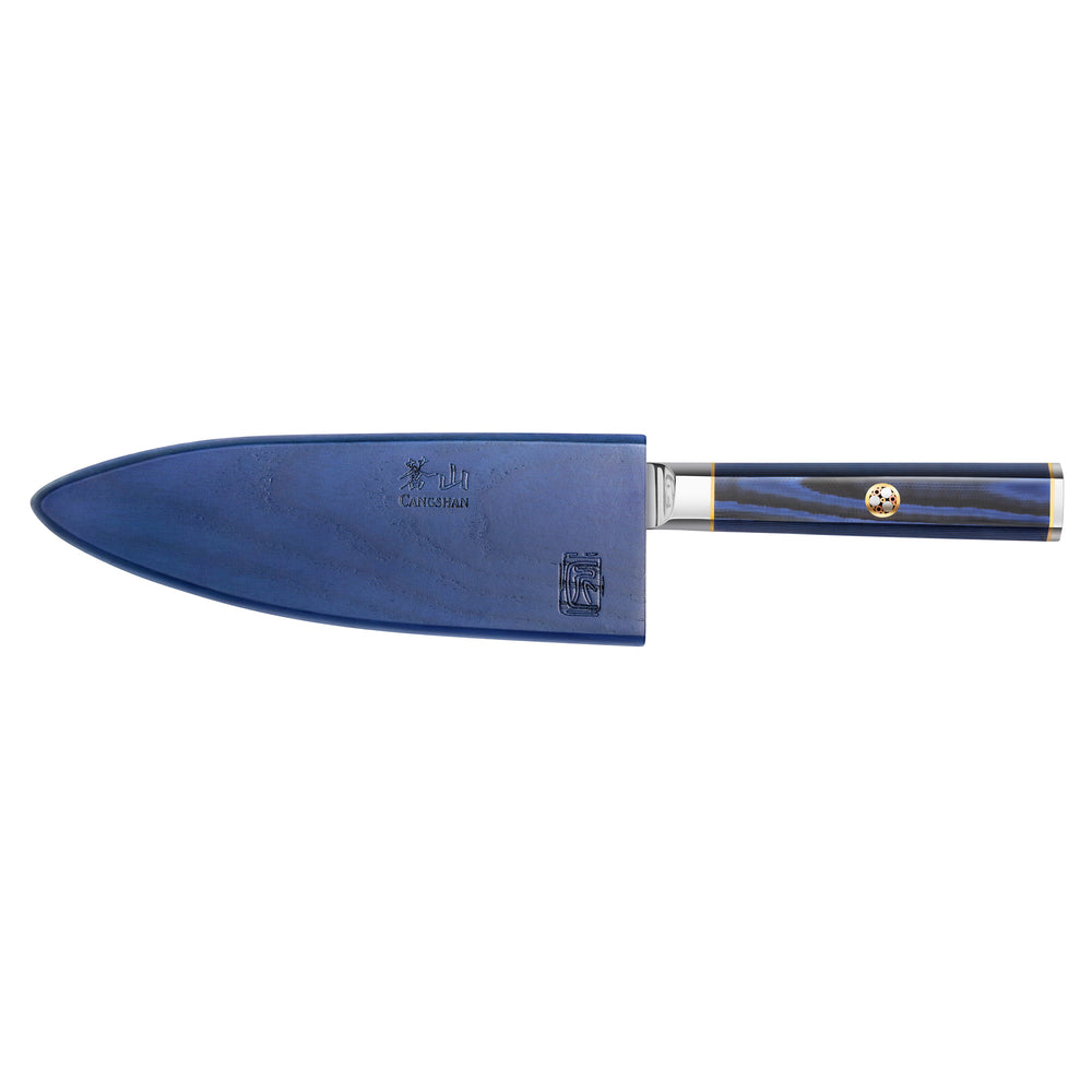 
                  
                    Cargar imagen en el visor de la galería, KITA Series 6-Inch Chef&amp;#39;s Knife with Sheath, High Carbon X-7 Damascus Steel with Sheath, 501394
                  
                