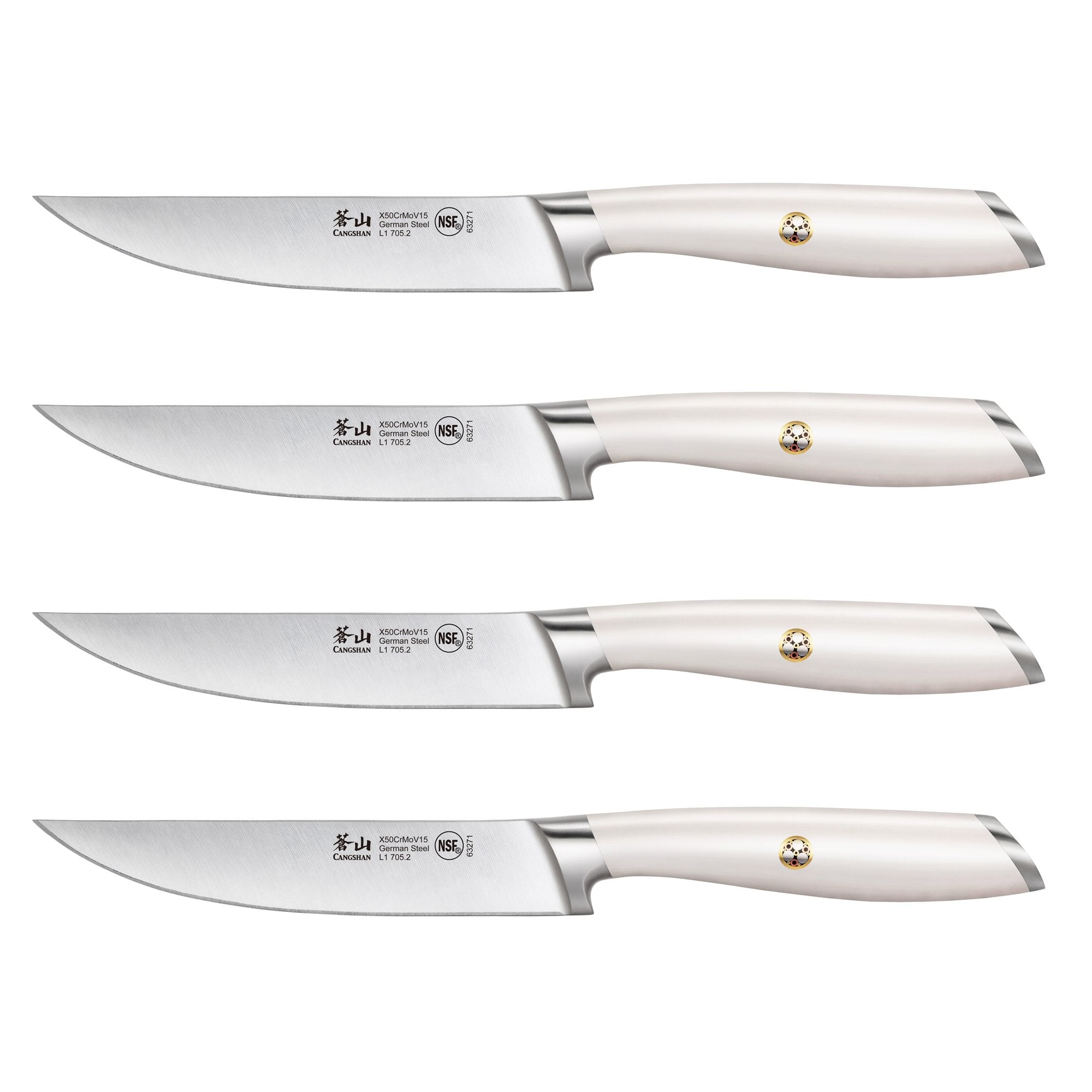 L & L1 Series 4-Piece Fine-Edge Steak Knife Set, Forged German Steel