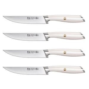 
                  
                    Load image into Gallery viewer, L &amp;amp; L1 Series 4-Piece Fine-Edge Steak Knife Set, Forged German Steel
                  
                