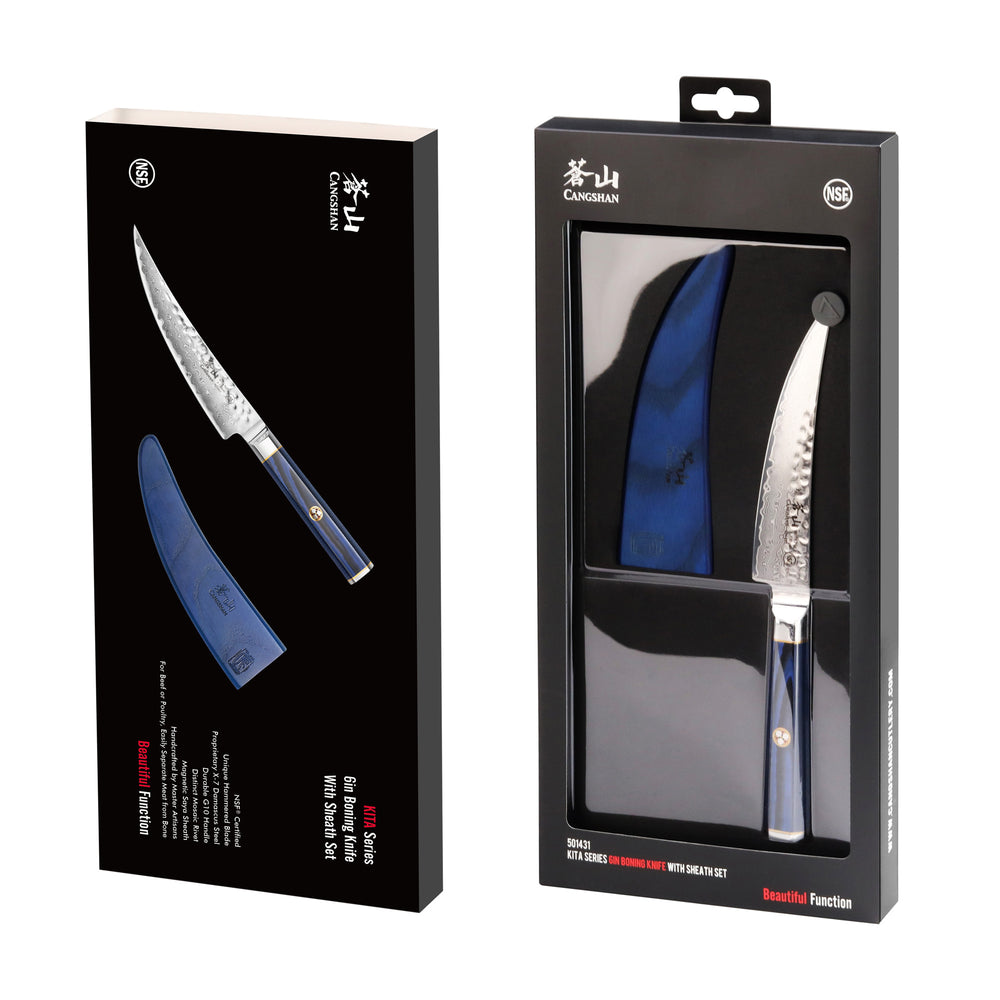 
                  
                    Cargar imagen en el visor de la galería, KITA Series 6-Inch Boning Knife with Sheath, High Carbon X-7 Damascus Steel, 501431
                  
                
