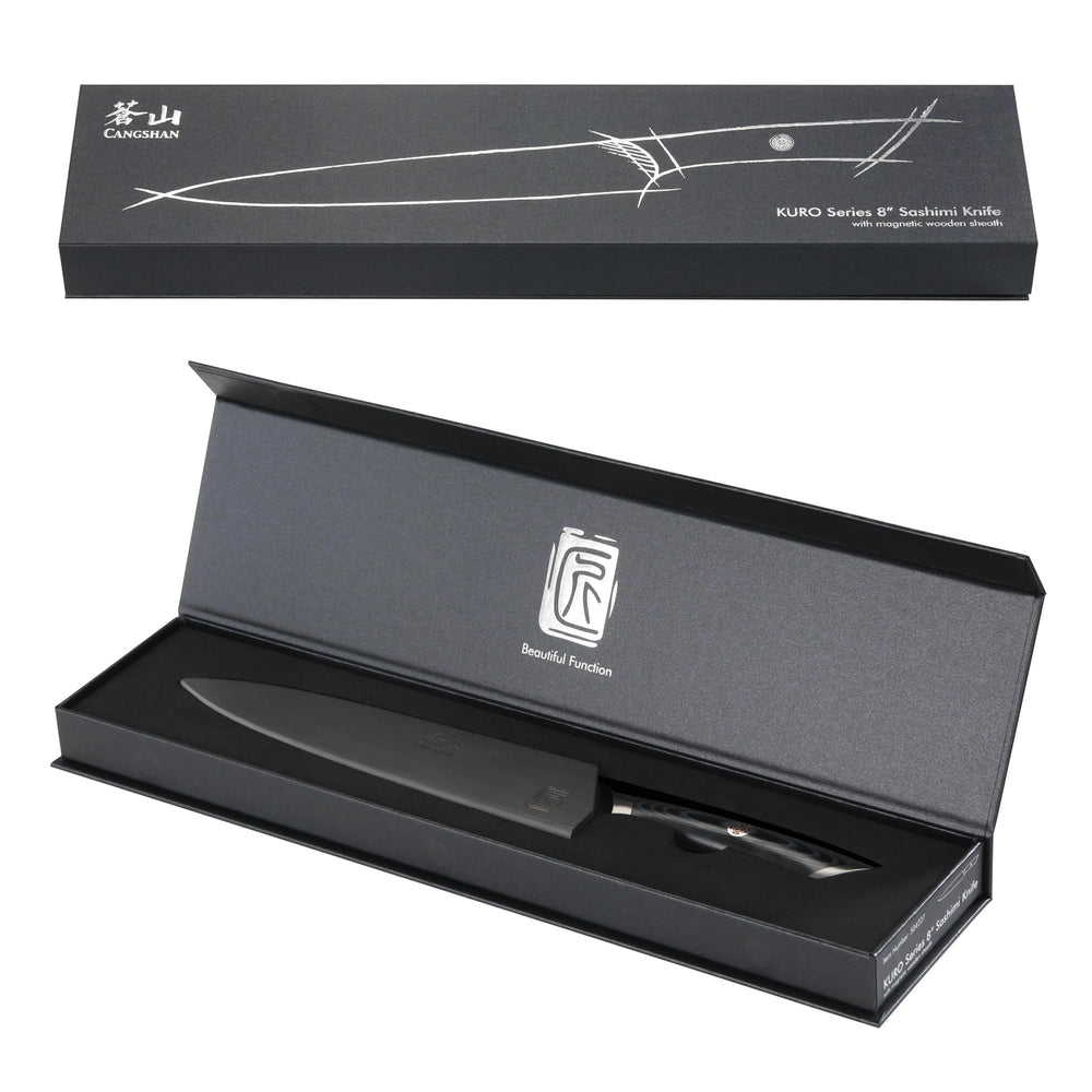 
                  
                    Load image into Gallery viewer, KURO Series 8-inch Carving and Sashimi Knife, High Carbon X-7 Damascus Steel, 504227
                  
                