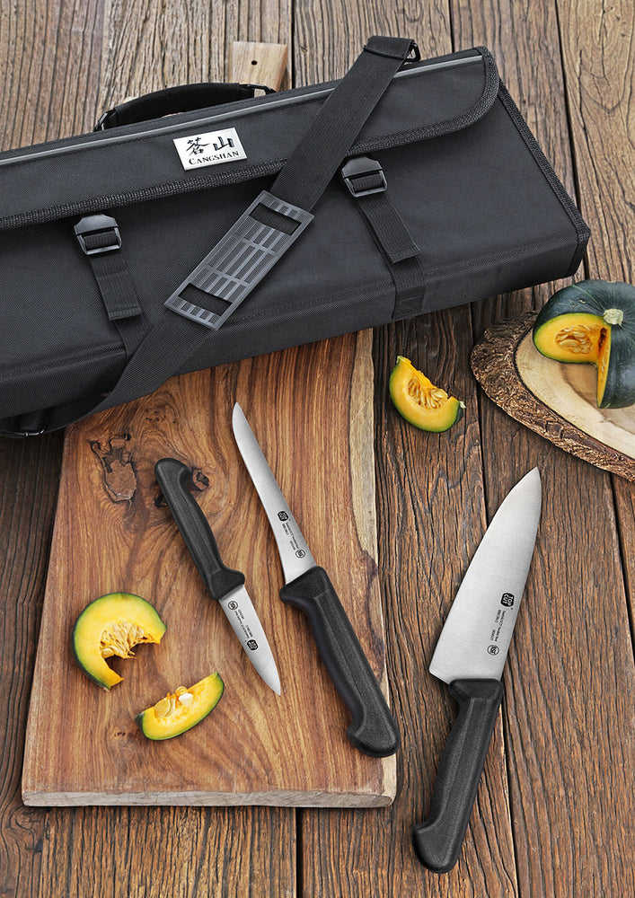 
                  
                    Load image into Gallery viewer, Top Cut P2 Series 9-Piece Knife Bag Set, Swedish 12C27 Steel, 1020120
                  
                
