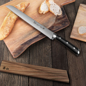 
                  
                    Cargar imagen en el visor de la galería, TS Series 10.25-Inch Bread Knife with Ash Wood Sheath, Forged Swedish 14C28N Steel, 1020649
                  
                