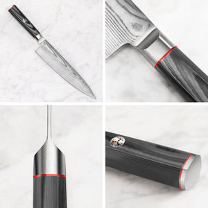 
                  
                    Cargar imagen en el visor de la galería, YARI Series 3-Piece Starter Knife Set with Ash Wood Box, X-7 Damascus Steel, 501356
                  
                