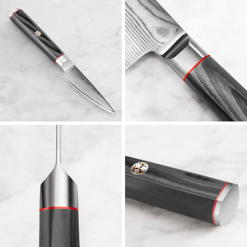 
                  
                    Cargar imagen en el visor de la galería, YARI Series 3.5-Inch Paring Knife with Sheath, X-7 Damascus Steel, 501271
                  
                