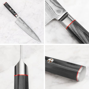 
                  
                    Cargar imagen en el visor de la galería, YARI Series 8-Inch Chef&amp;#39;s Knife with Sheath, X-7 Damascus Steel, 501202
                  
                