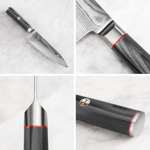 
                  
                    Cargar imagen en el visor de la galería, YARI Series 2-Piece Starter Knife Set with Ash Wood Box, X-7 Damascus Steel, 501349
                  
                