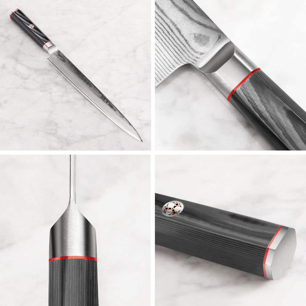 
                  
                    Cargar imagen en el visor de la galería, YARI Series 10-inch Sashimi Knife with Sheath, X-7 Damascus Steel, 501295
                  
                