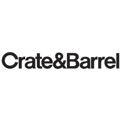 Crate&Barrel logo in dark gray text on a black background.
