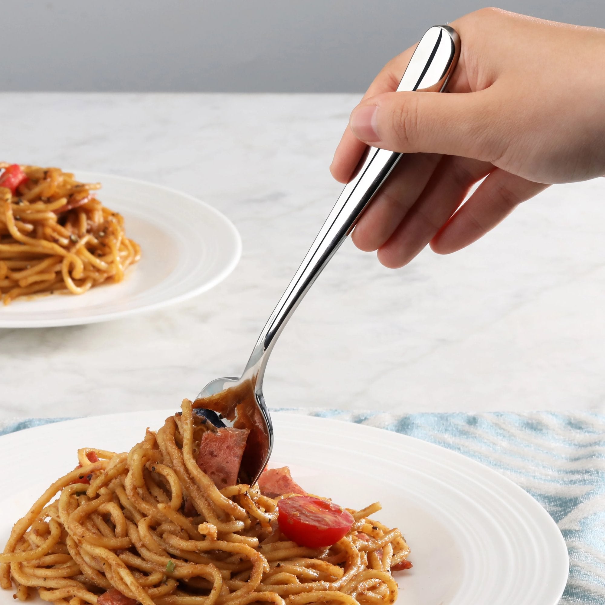 RAIN II Series Serving Fork, Forged Stainless Steel, Mirror Finish