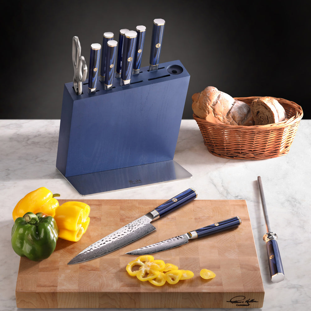 
                  
                    Load image into Gallery viewer, KITA Series 12-Piece Knife HUA Knife Block Set, High Carbon X-7 Damascus Steel
                  
                