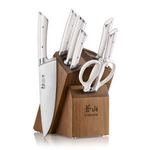 
                  
                    Load image into Gallery viewer, RAINIER Series 8-Piece Knife Block Set, Forged German Steel, Acacia Block
                  
                