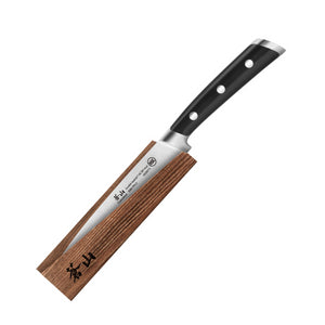 
                  
                    Cargar imagen en el visor de la galería, TS Series 5-Inch Serrated Utility Knife with Wood Sheath, Forged Swedish 14C28N Steel, 1020588
                  
                