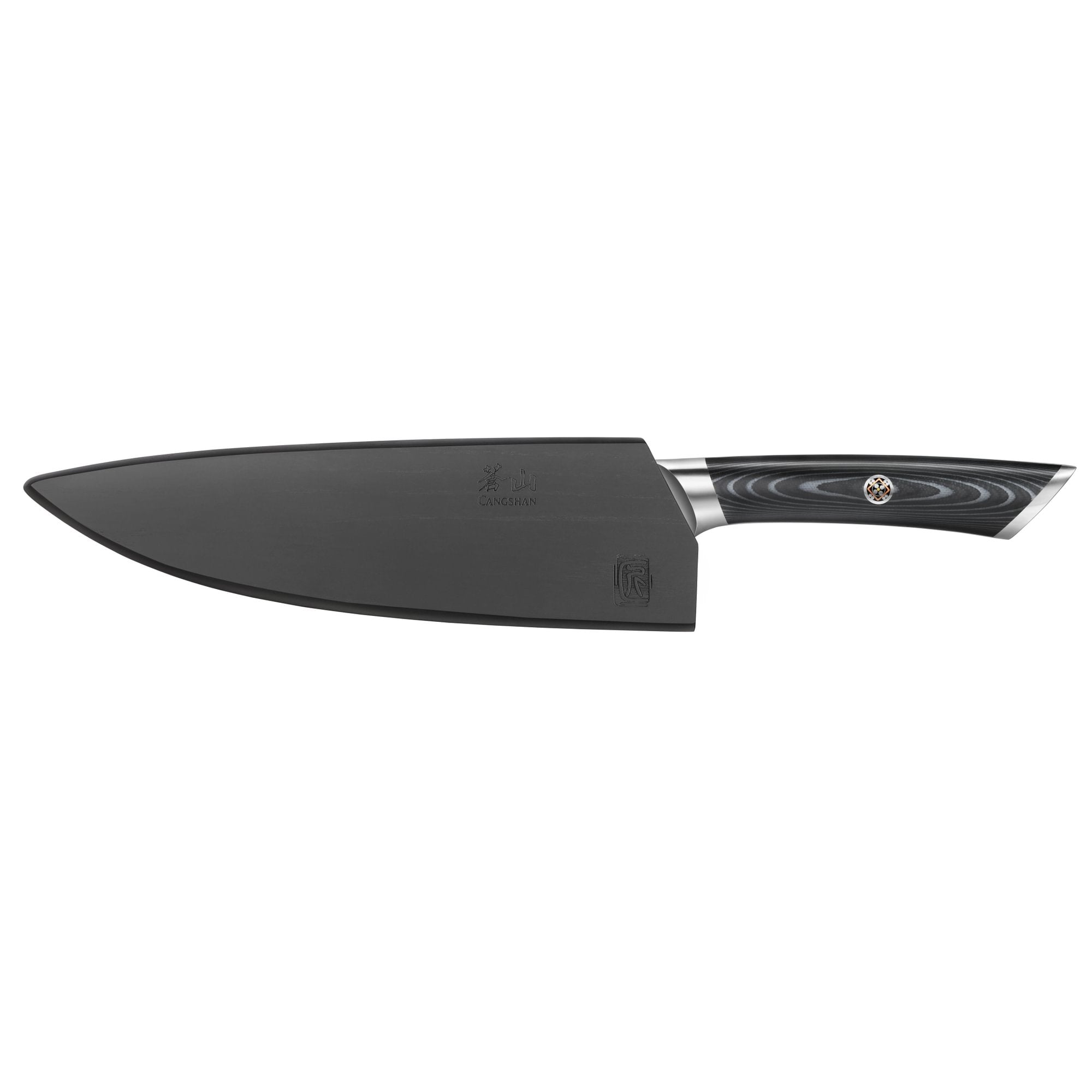 KURO Series 8-inch Chef's Knife with Sheath, High Carbon X-7 Damascus Steel, 504258
