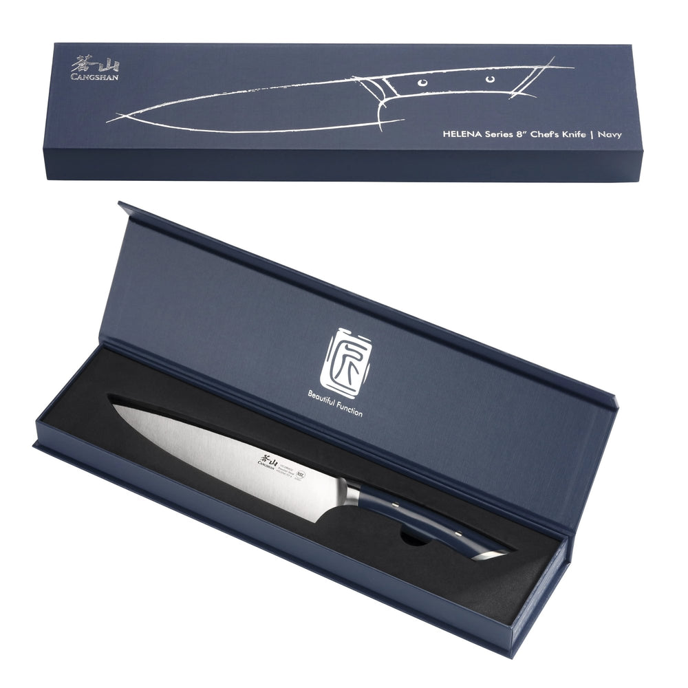 
                  
                    Cargar imagen en el visor de la galería, HELENA Series Limited Edition 8-inch Chef&amp;#39;s Knife, Swedish 10C28Mo2 Steel, Navy Blue
                  
                