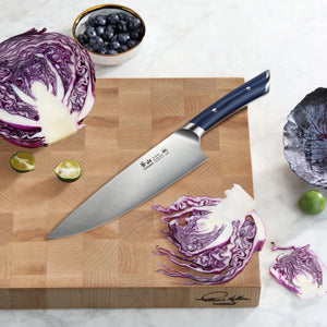 
                  
                    Cargar imagen en el visor de la galería, HELENA Series Limited Edition 8-inch Chef&amp;#39;s Knife, Swedish 10C28Mo2 Steel, Navy Blue
                  
                