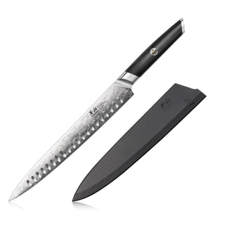 
                    
                      AIRA Series 10-Inch Carving Knife with Damax™ steel blade and black sheath.
                    
                  