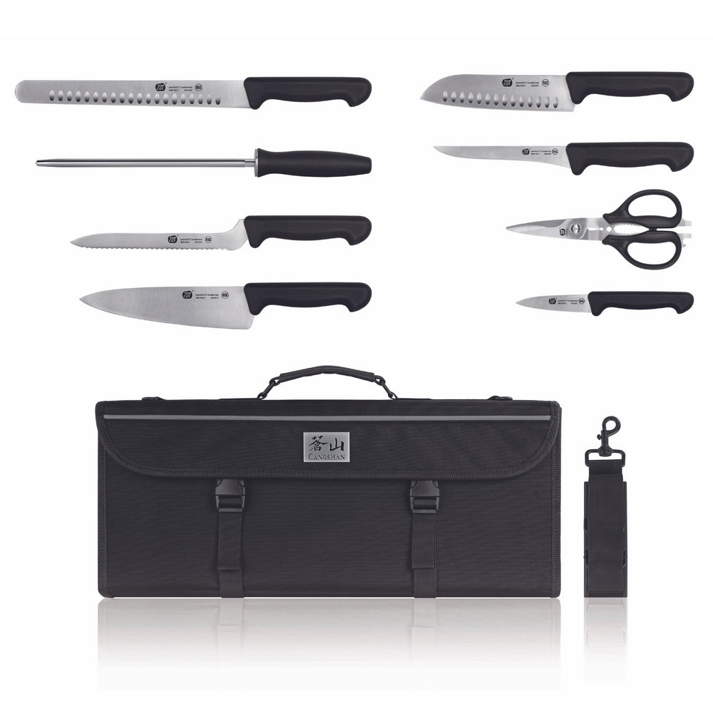 
                  
                    Load image into Gallery viewer, Top Cut P2 Series 9-Piece Knife Bag Set, Swedish 12C27 Steel, 1020120
                  
                