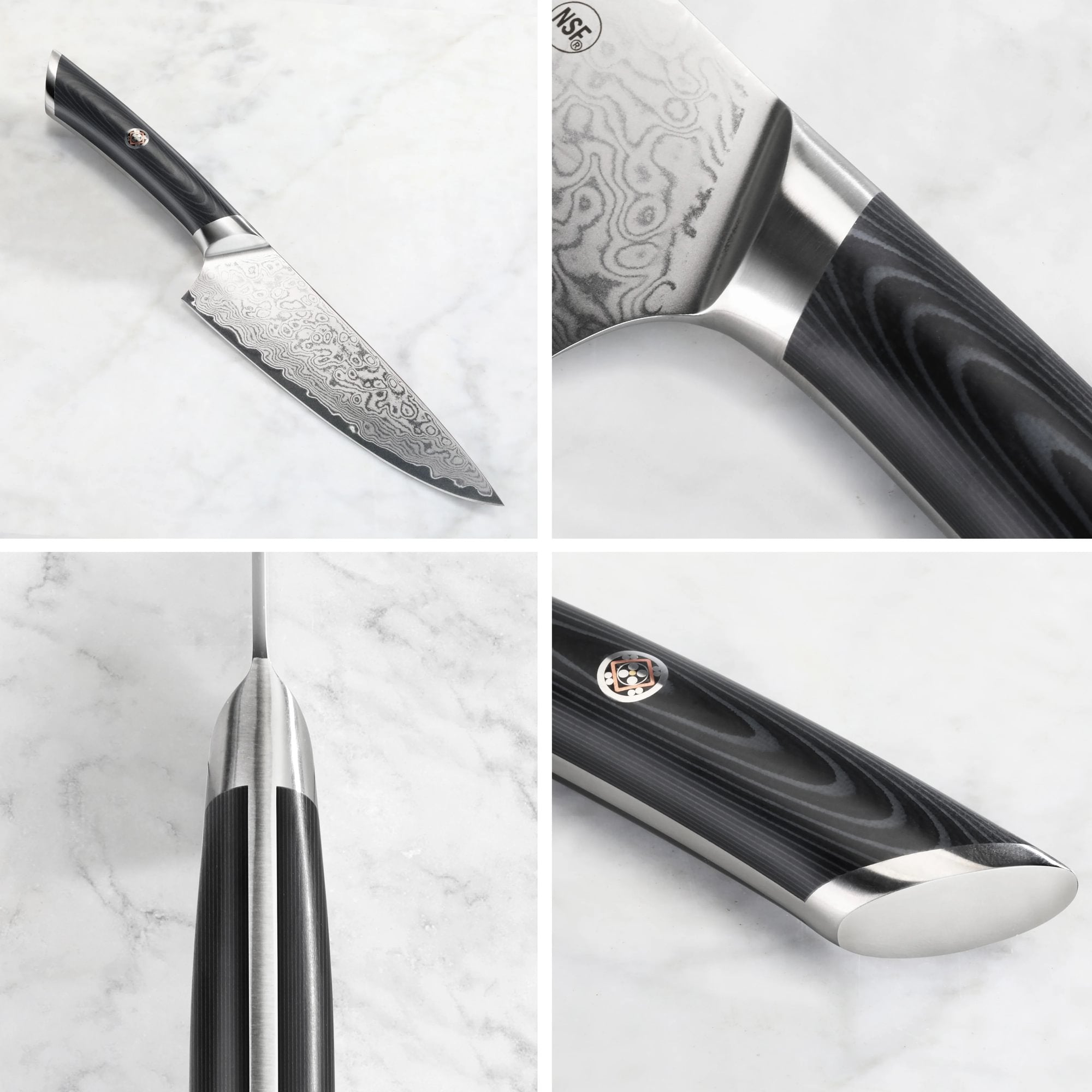 KURO Series 6-inch Chef's Knife, High Carbon X-7 Damascus Steel, 504272