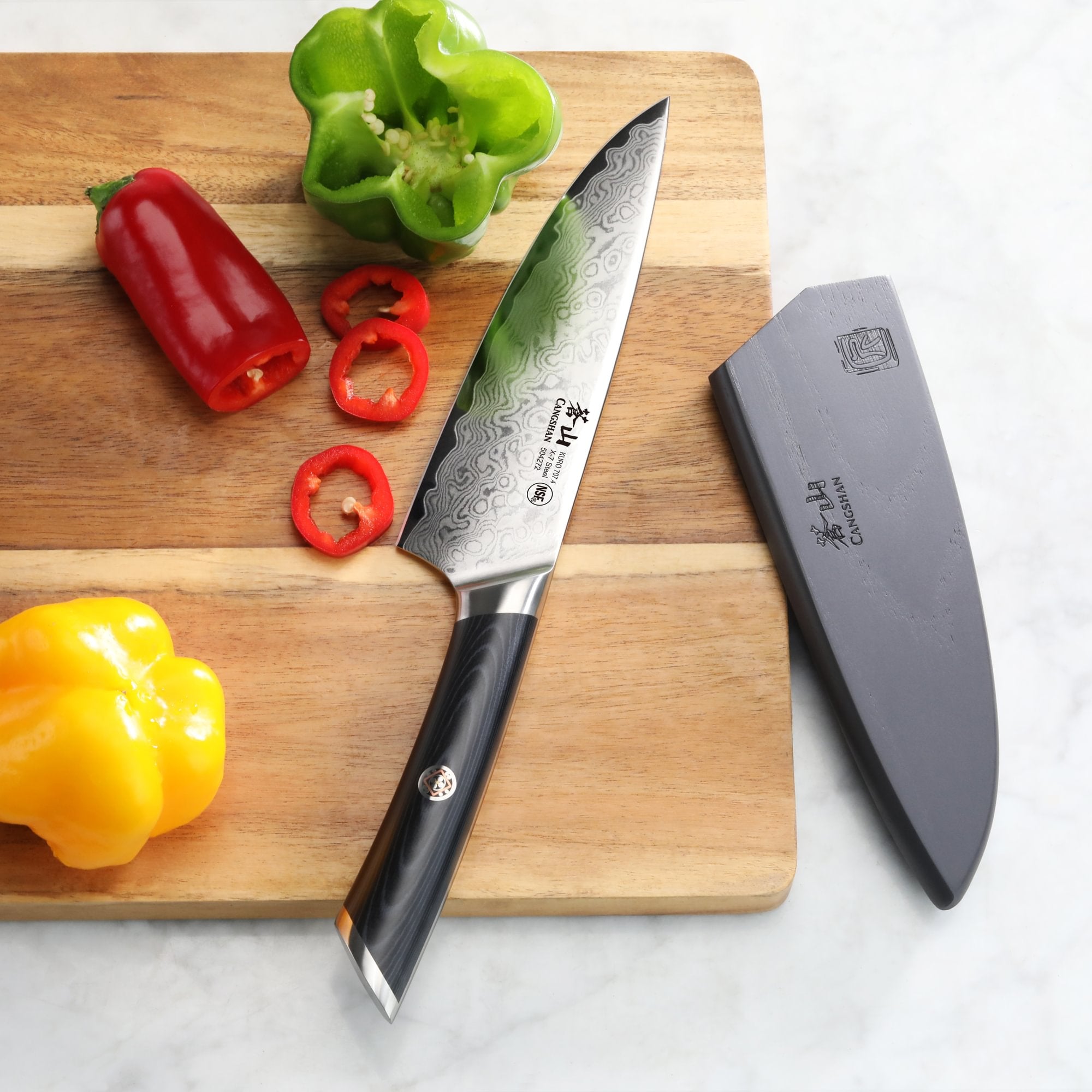 KURO Series 6-inch Chef's Knife, High Carbon X-7 Damascus Steel, 504272