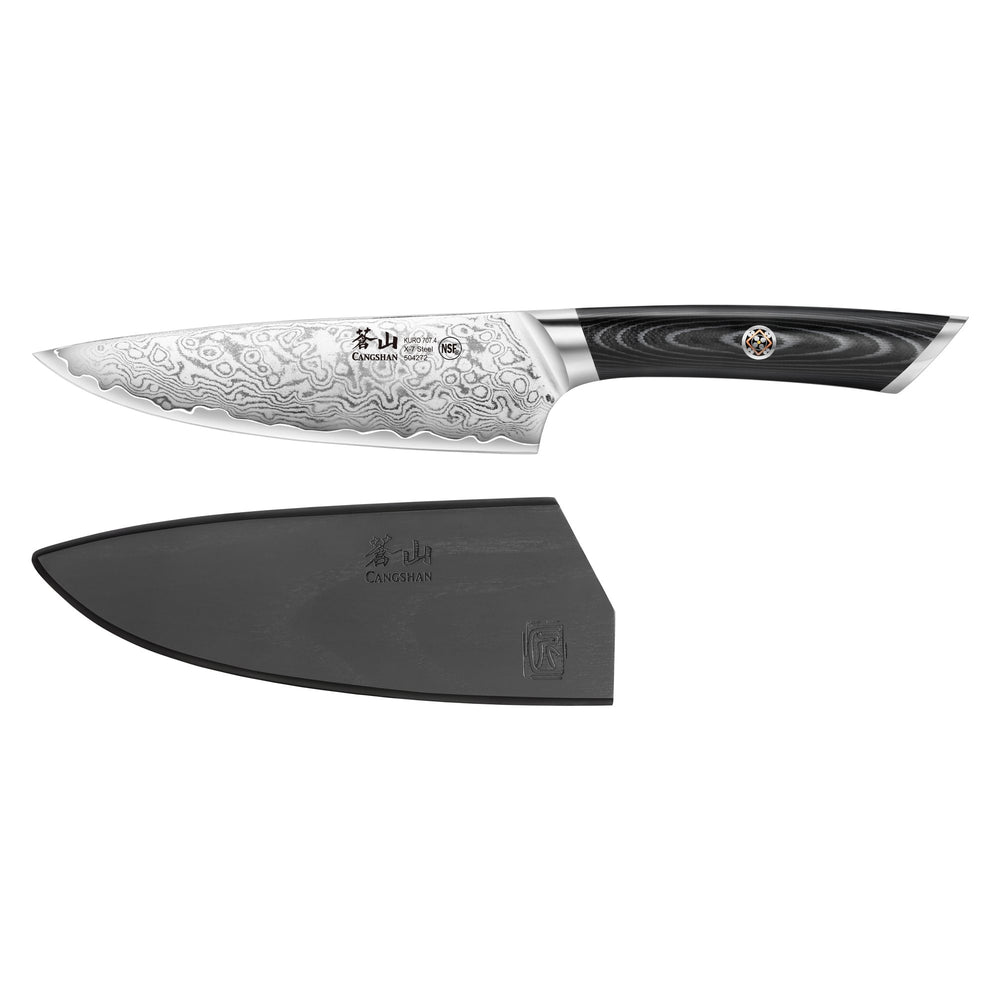
                  
                    Load image into Gallery viewer, KURO Series 6-inch Chef&amp;#39;s Knife, High Carbon X-7 Damascus Steel, 504272
                  
                
