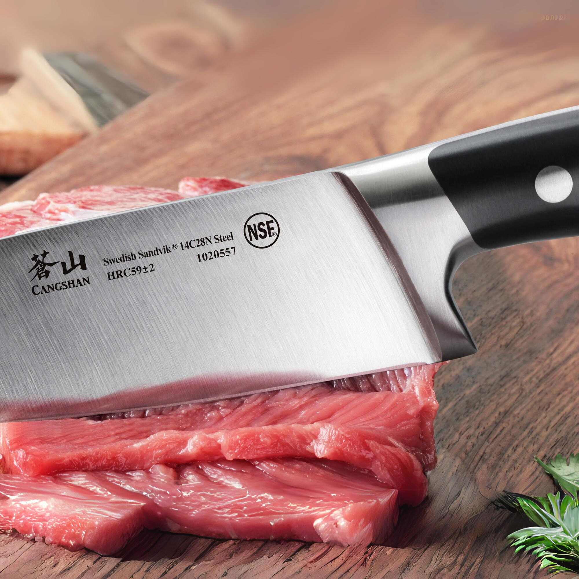 TS Series 3-Piece Starter Knife Set with Ash Wood Sheaths, Forged Swedish 14C28N Steel, 1020854