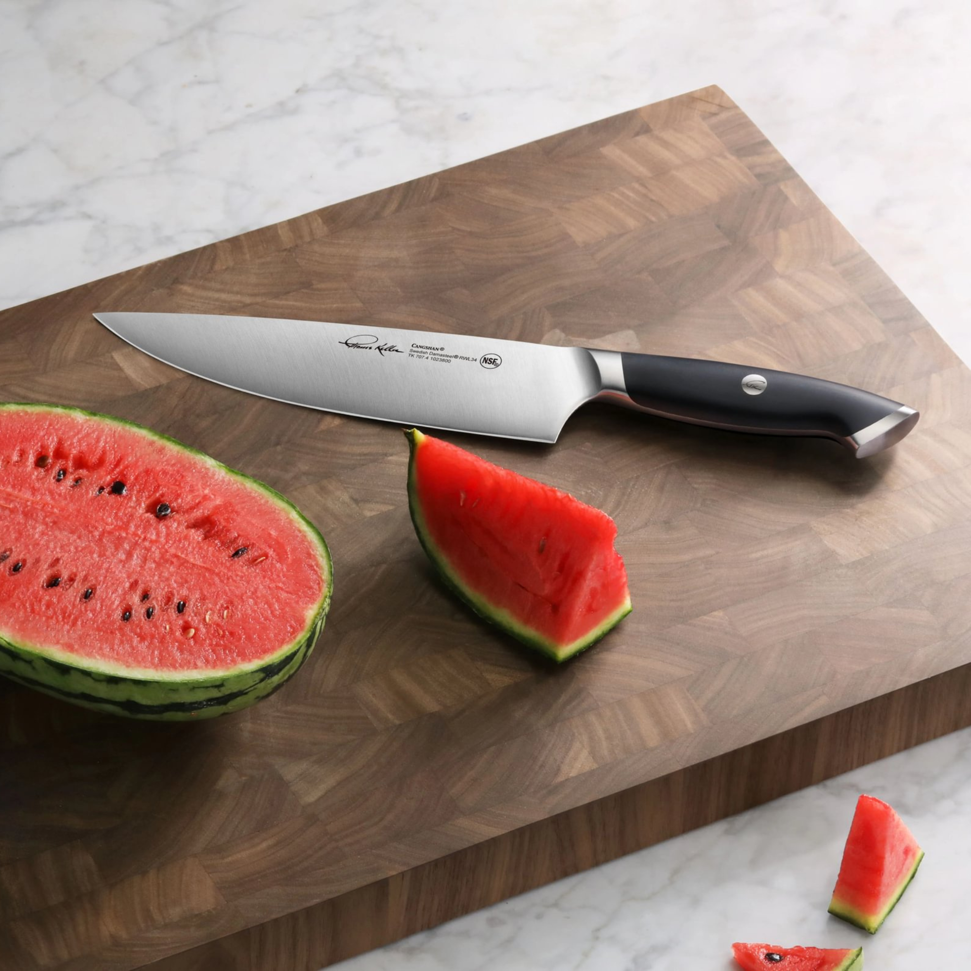 TKSC 8-Inch Chef's Knife, Forged Swedish Powder Steel, Thomas Keller Signature Collection, Black