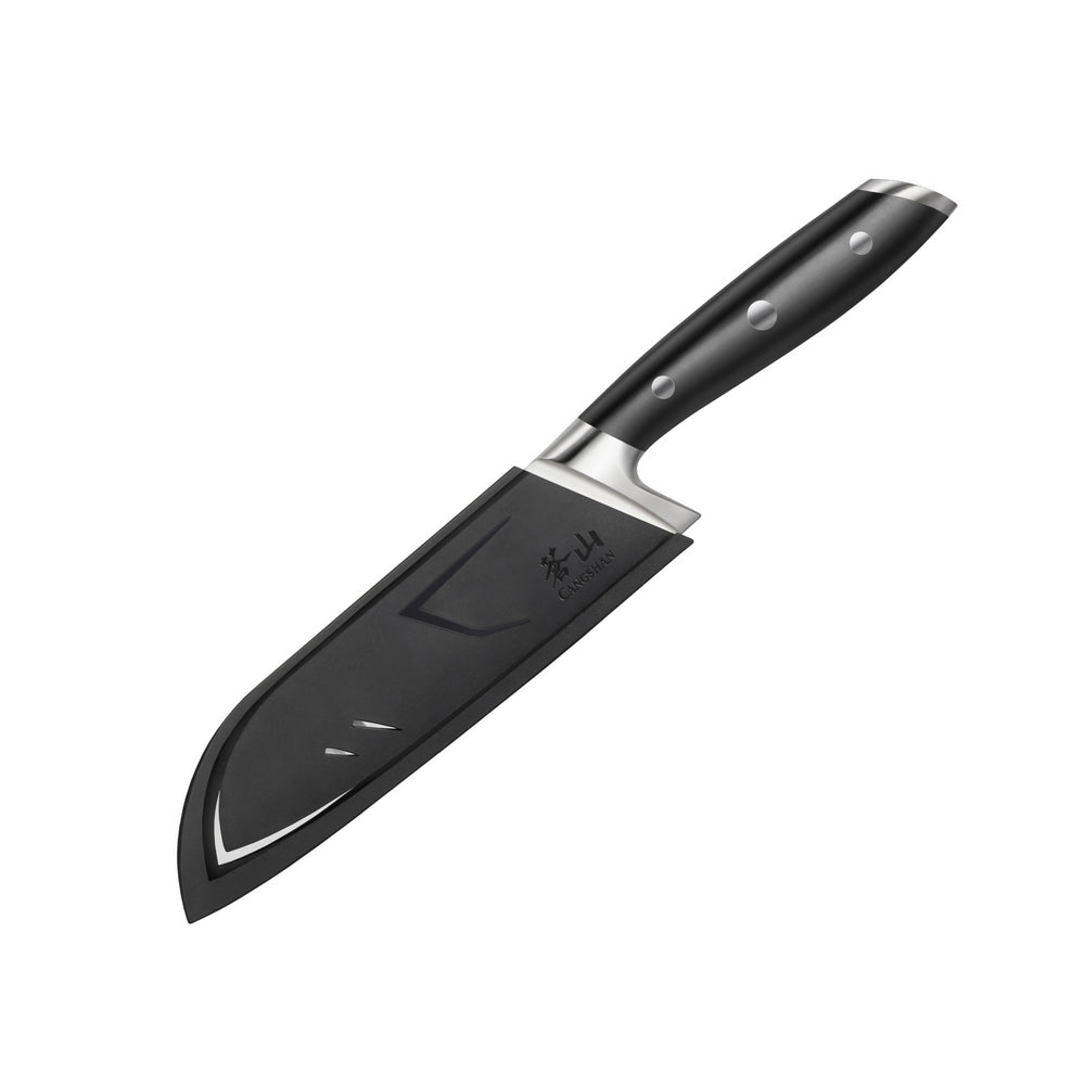 
                  
                    Cargar imagen en el visor de la galería, ALPS Series 7-Inch Santoku Knife with Sheath, Forged German Steel, Black, 502742
                  
                