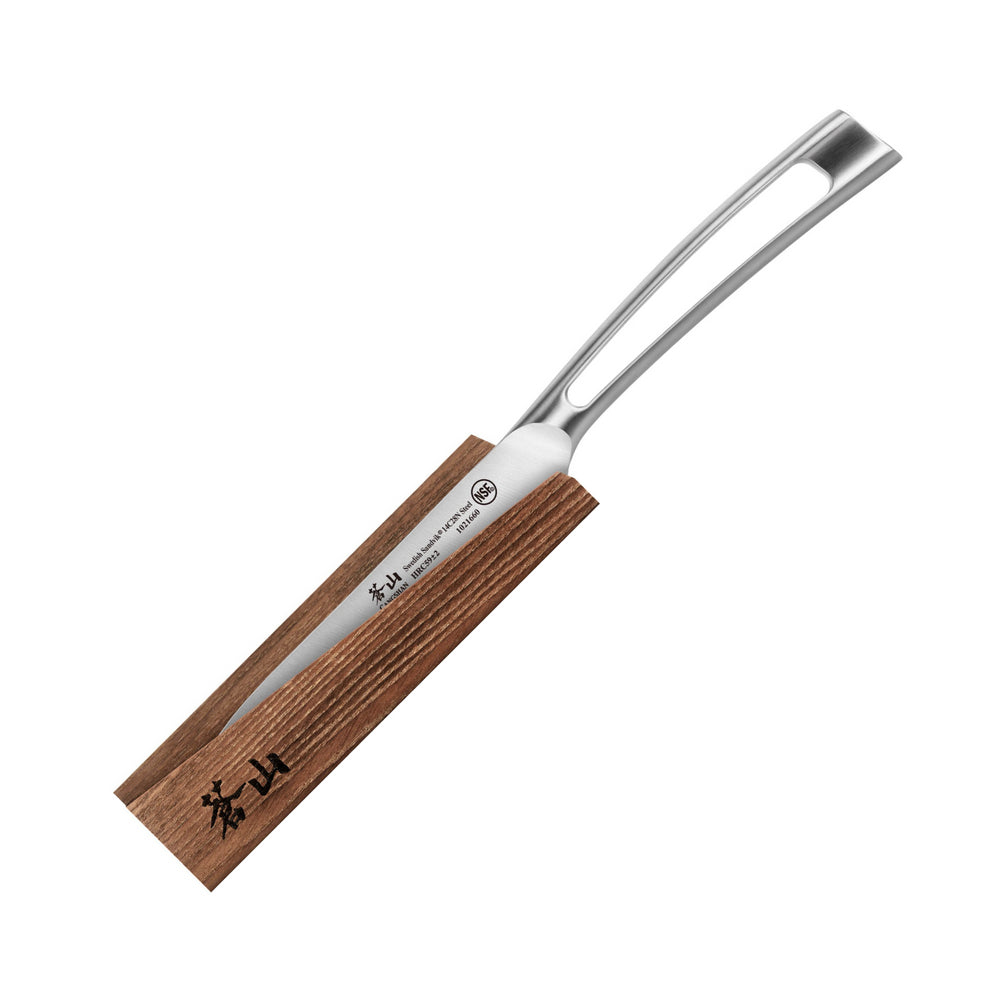 
                  
                    Cargar imagen en el visor de la galería, TN1 Series 5-Inch Serrated Utility Knife with Ash Wood Sheath, Forged Swedish 14C28N Steel, 1021677
                  
                