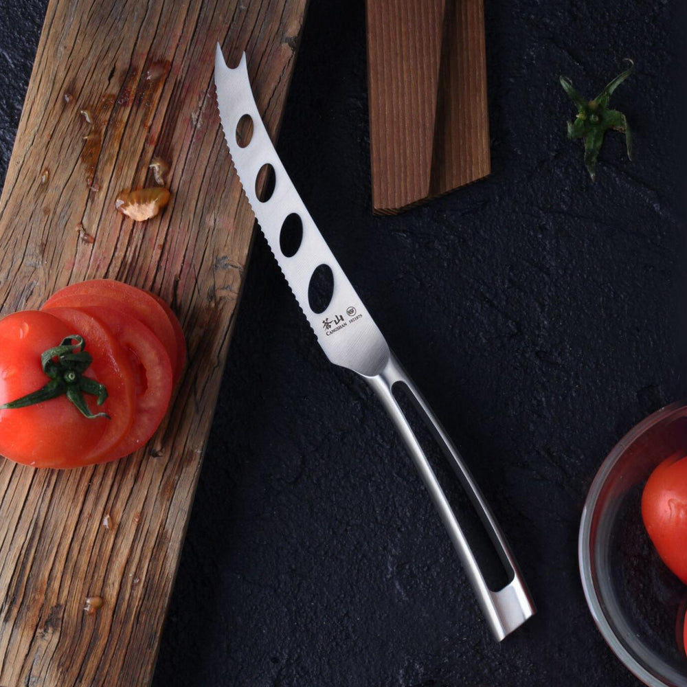 
                  
                    Load image into Gallery viewer, TN1 Series 5-Inch Tomato/Cheese Knife with Ash Wood Sheath, Forged Swedish 14C28N Steel, 1021882
                  
                