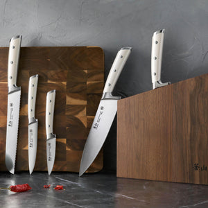 
                  
                    Load image into Gallery viewer, S1 Series 6-Piece German Steel Forged Knife Block Set, Forged German Steel, Walnut Block, 59663
                  
                
